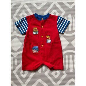 24M Basics Primary Color Jungle Animal Romper
